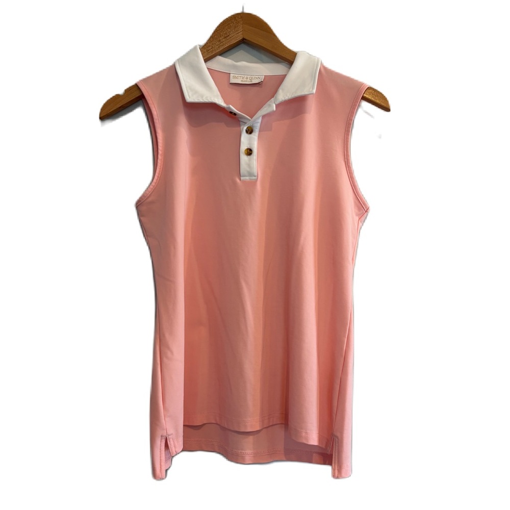 Smith & Quinn Pink and White Sleeveless Polo
Size Medium